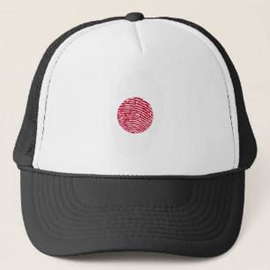 Japan Flag Fingerprint Country Pride Identity Trucker Hat