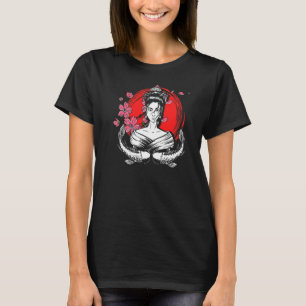 Japan Flag Geisha Fish Sakura Cherry Blossom Tree T-Shirt