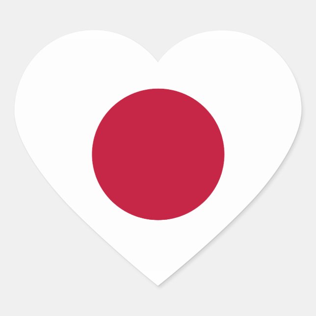 Japan Flag Heart Sticker (Front)