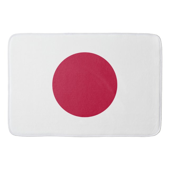 Japan Flag: Hinomaru, Nisshōki, Red Rising Sun Bath Mat (Front)