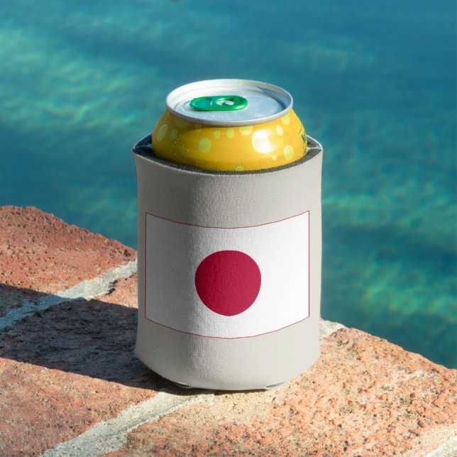 Japan Flag: Hinomaru, Nisshōki, Red Rising Sun Can Cooler (In Situ Pool)