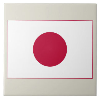 Japan Flag: Hinomaru, Nisshōki, Red Rising Sun Ceramic Tile