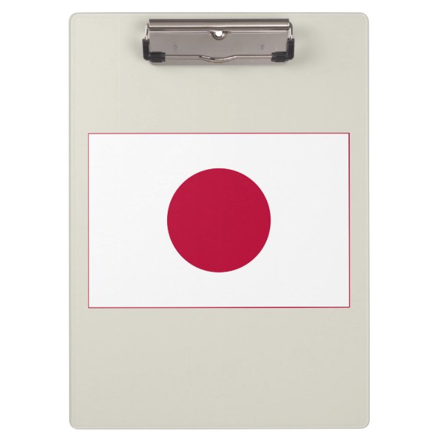 Japan Flag: Hinomaru, Nisshōki, Red Rising Sun Clipboard (Front)