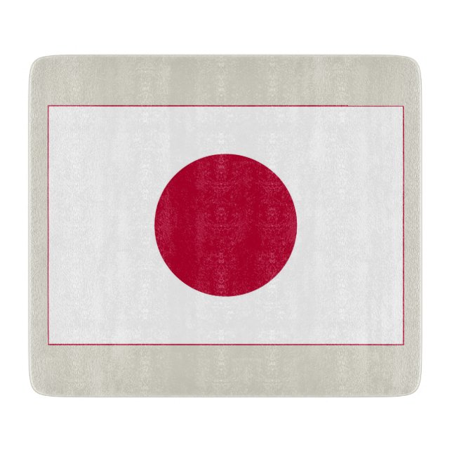 Japan Flag: Hinomaru, Nisshōki, Red Rising Sun Cutting Board (Front)