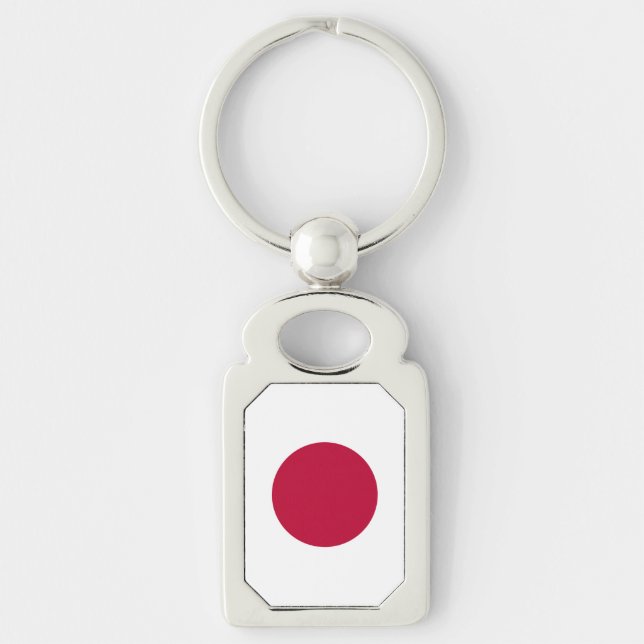 Japan Flag: Hinomaru, Nisshōki, Red Rising Sun Key Ring (Front)