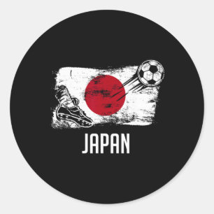 Japan Flag Jersey Japanese Soccer Team Japanese Classic Round Sticker