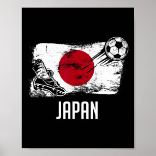 Japan Flag Jersey Japanese Soccer Team Japanese Poster