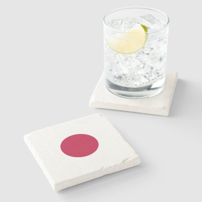 Japan Flag: Land of Rising Sun, Hinomaru, Nisshōki Stone Coaster (Side)