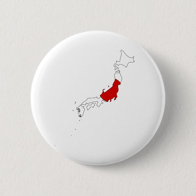Japan Flag Map full size 6 Cm Round Badge (Front)