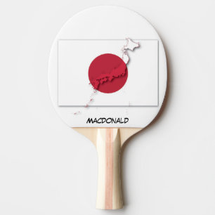 JAPAN FLAG & MAP Hinomaru Personalised Ping Pong Paddle