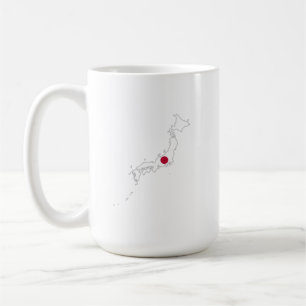 Japan flag on the map coffee mug