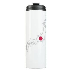 Japan flag on the map thermal tumbler
