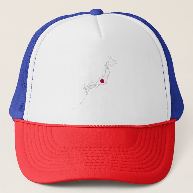 Japan flag on the map trucker hat (Front)