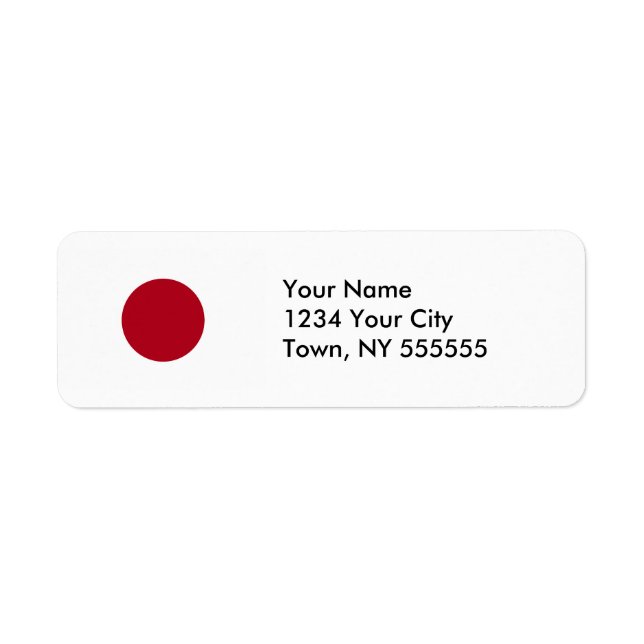 Japan Flag Return Address Label (Front)