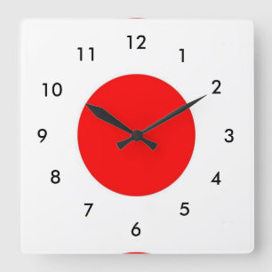 Japan Flag Square Wall Clock