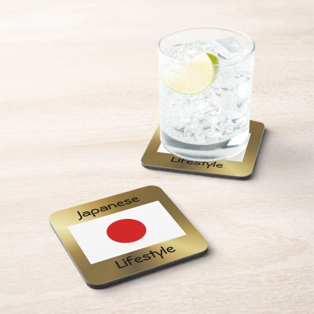Japan Flag+Text Coaster (Right Side)