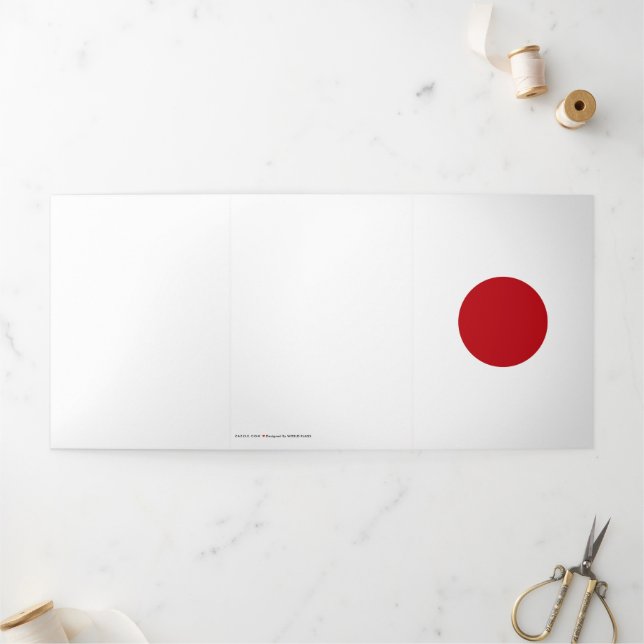 Japan flag Tri-Fold card (Outside)