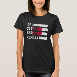 Japan Flag Vintage Eat Sleep Karate Repeat Vintage T-Shirt