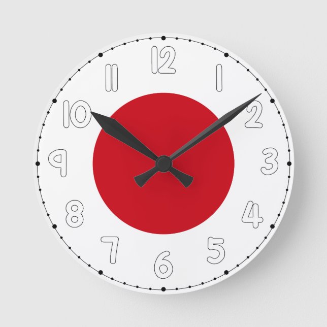 Japan Flag Wall Clock - Flag of Japan (Front)