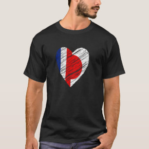 Japan France Heart French Flag Japanese Flag Love  T-Shirt
