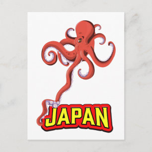 Japan Giant Squid cartoon Postcard