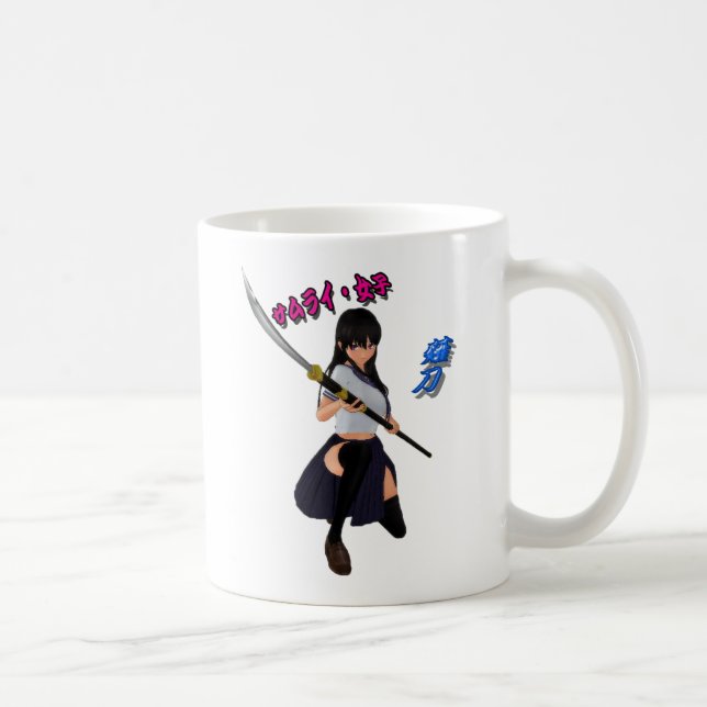 JAPAN/GIRL/LADY/SAMURAI/ANIME/GAME/JAPANESE/KANJI/ COFFEE MUG (Right)