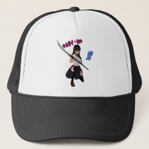 JAPAN/GIRL/LADY/SAMURAI/ANIME/GAME/JAPANESE/KANJI/ TRUCKER HAT