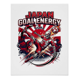 Japan Goal Energy Skeleton Striker Nations Creativ Poster