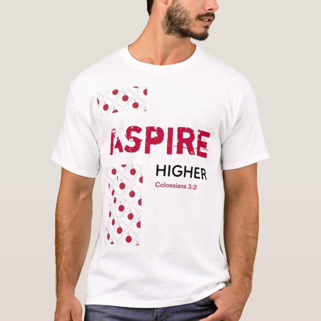Japan Hinomaru ASPIRE HIGHER Christian Scripture T-Shirt (Front)