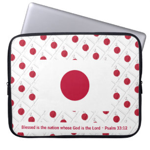 JAPAN HINOMARU Blessed Nation Psalm 33:12 Laptop Sleeve