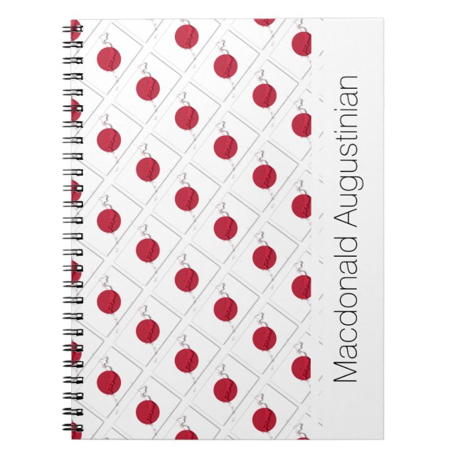 JAPAN Hinomaru Custom Add Name Notebook Journal (Front)