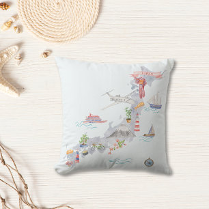 Japan Illustrated Map Cushion