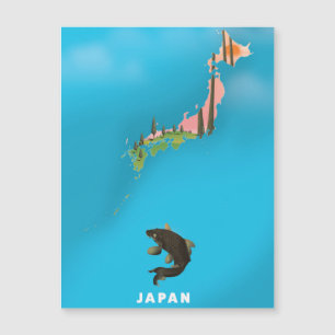 Japan Illustrated Map travel poster print.