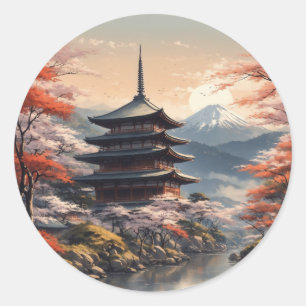 Japan Illustration Art #1 Classic Round Sticker