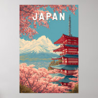 Japan Illustration Travel Art Vintage