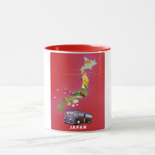 Japan Illustration travel poster. Mug