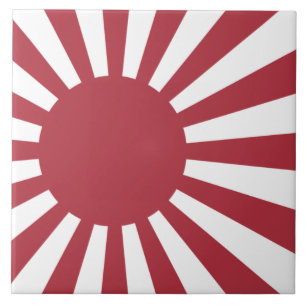 Japan Imperial Rising Sun Flag, Edo to WW2 Ceramic Tile