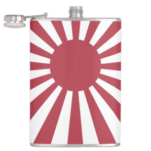 Japan Imperial Rising Sun Flag, Edo to WW2 Hip Flask