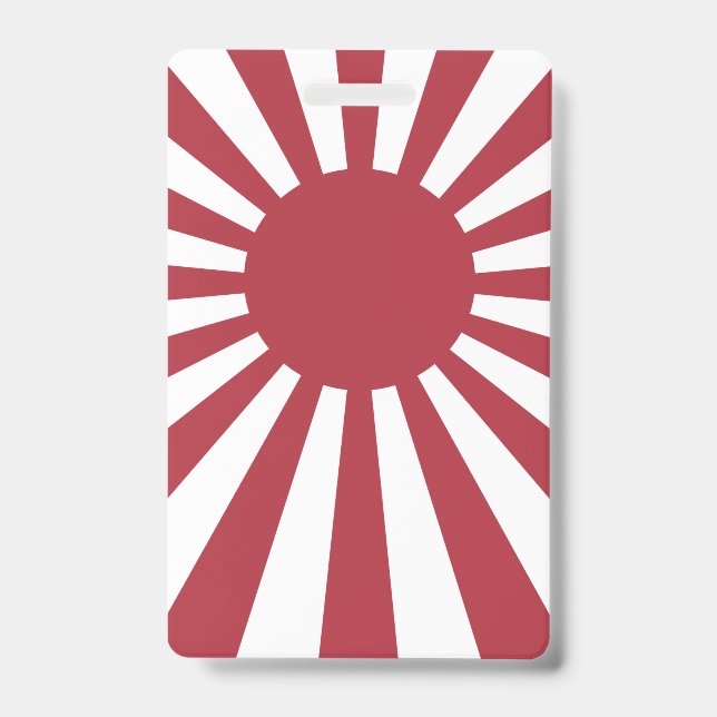 Japan Imperial Rising Sun Flag, Edo to WW2 ID Badge (Front)