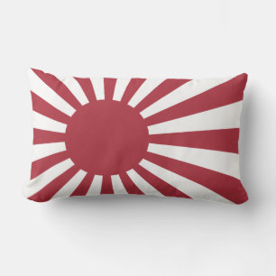 Japan Imperial Rising Sun Flag, Edo to WW2 Lumbar Cushion