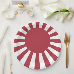 Japan Imperial Rising Sun Flag, Edo to WW2 Paper Plate