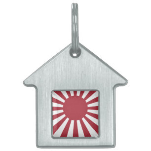 Japan Imperial Rising Sun Flag, Edo to WW2 Pet ID Tag