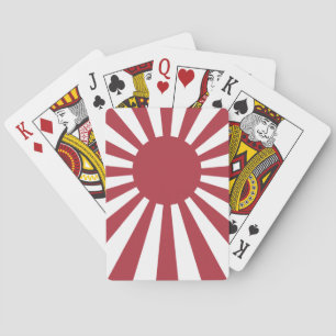 Japan Imperial Rising Sun Flag, Edo to WW2 Playing Cards