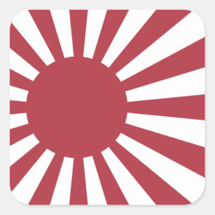 Japan Imperial Rising Sun Flag, Edo to WW2 Square Sticker