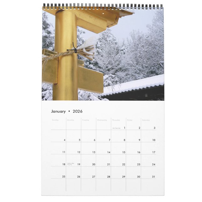 Japan in Gold Calendar (Jan 2026)