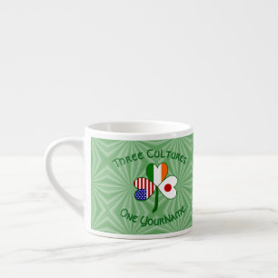 Japan Ireland USA Shamrock Flag Personalised Espresso Cup