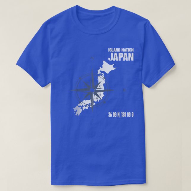 Japan Island State with Map and Compass  T-Shirt (Design Front)