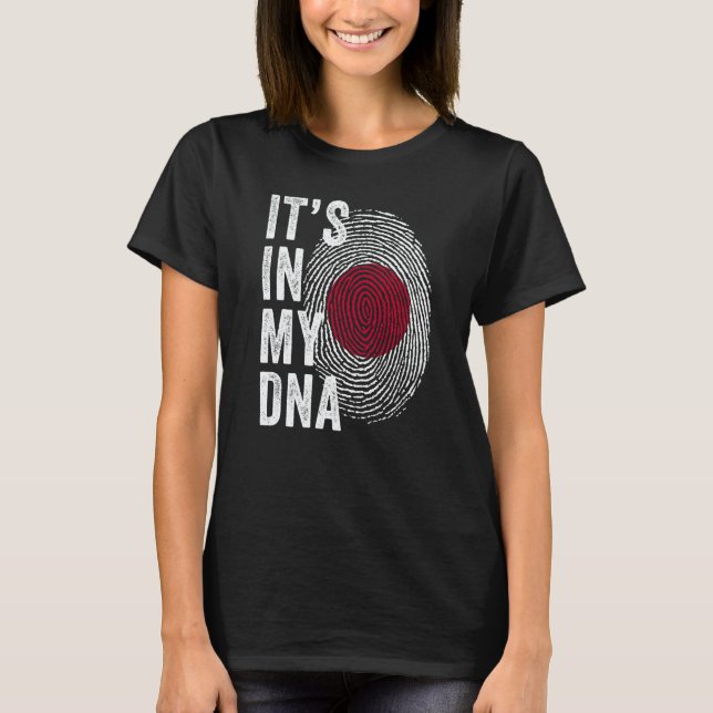 Japan It's In My DNA Cute Japanese Fingerprint Nip T-Shirt (Front)