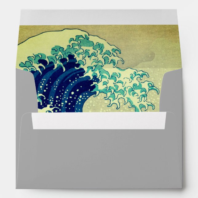 Japan - Japanese Art (Great Wave off Kanagawa) Envelope (Back (Bottom))
