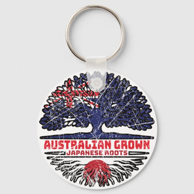 Japan Japanese Australian Australia Tree Roots Key Ring (Front)
